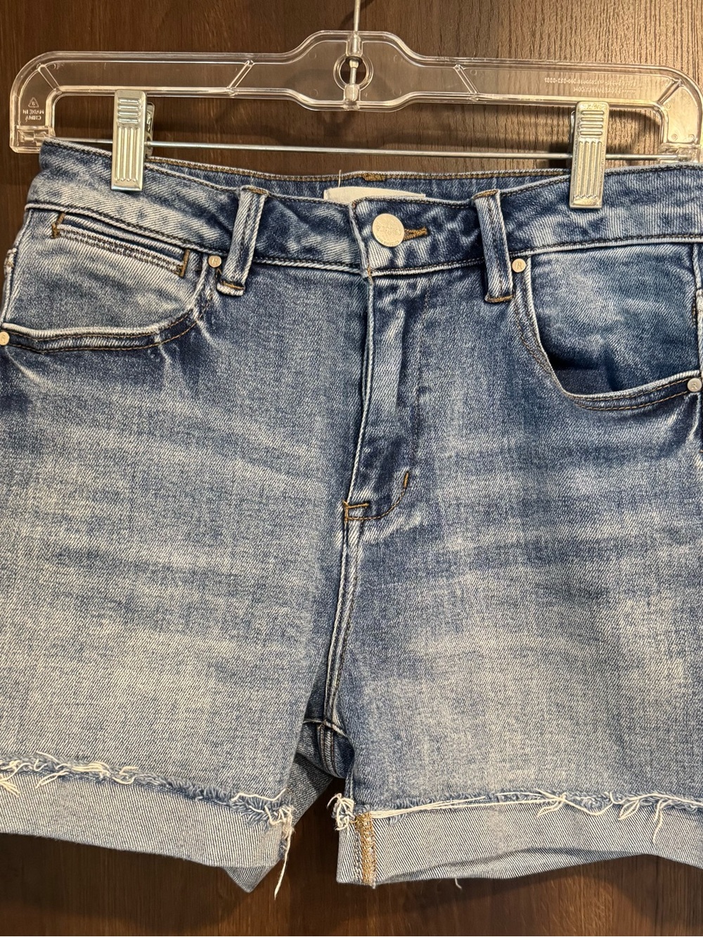 Women’s Risen Denim Cutoff Shorts - Light Blue Jean Shorts